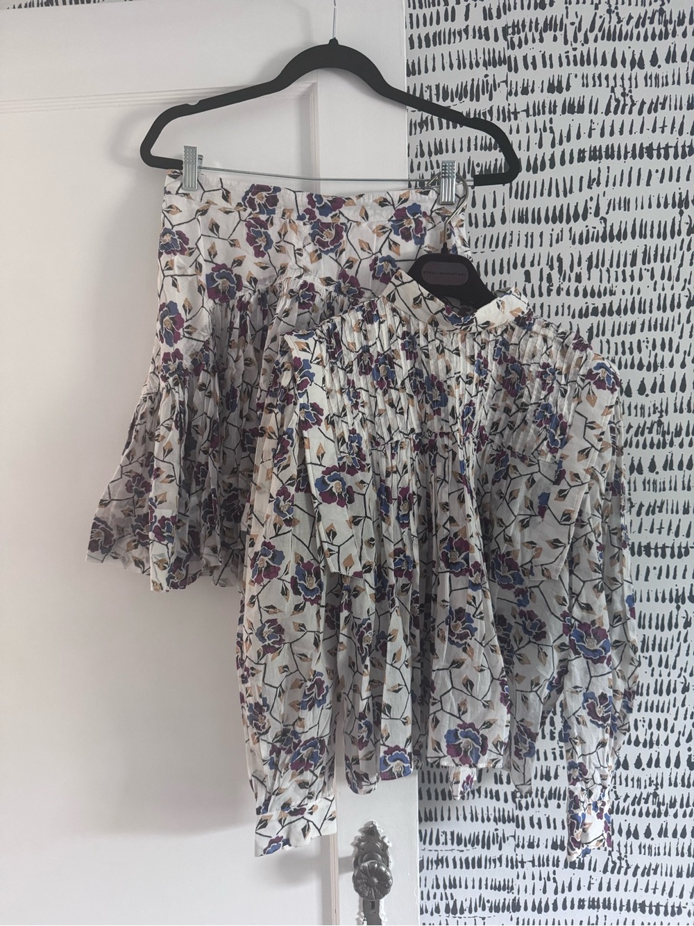 Isabel Marant Cream Floral skirt and shirt set